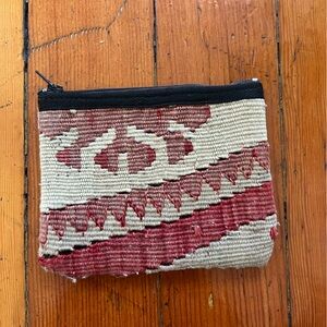 Bohemian Red and Beige Woven Pouch